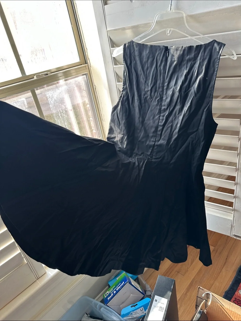 J. Crew Black Sleeveless Fit-and-Flare Dress